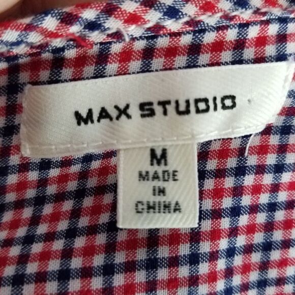 Max studio red white and blue 3/4 sleeve peplum - Picture 6 of 7